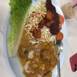 Enchiladas and morisqueta with bistec