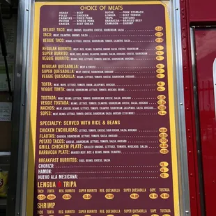 menu