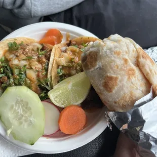 Lots of side veggies and big portions