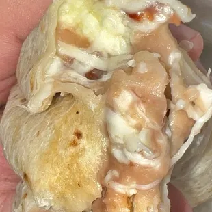 Cheesy bean and cheese just needed a little salt