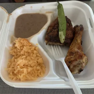 Got 2 combo plates of the 2 piece chicken. And my chicken is so small and my Serrano is bigger than the chicken itself. super upset.