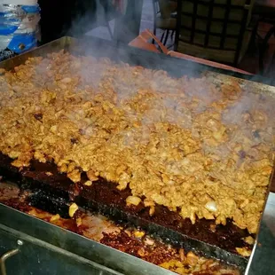 Cooking the alpastor meat!!!