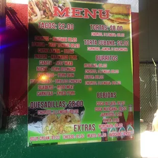 menu