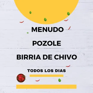 Menudo, Pozole y Birria de chivo y res. Todos Los Días. Order pick up or delivery tacoslarevancha.com