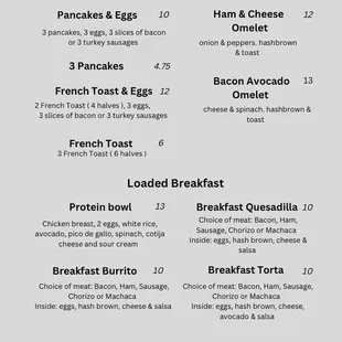 Breakfast Menu 9am-2pm everyday
