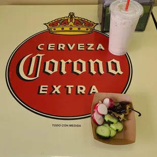 Horchata ($5.75) &amp; Condiments  06-18-2023