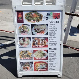 a menu board