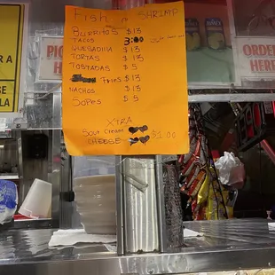 menu