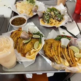 Carnitas Quesadilla, Tacos de asada, consome and our Start Birria o Barbacoa tacos you named.