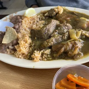 Delicious! Bistec con arroz y frijolez!