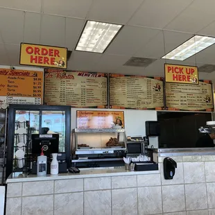 menus on the wall