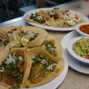Variety of meat choices!(Yes we even have Tripa &amp; lengua Tacos). Homemade guacamole!