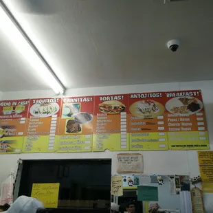 The menu