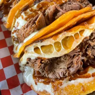 Cheesy quesabirrias
