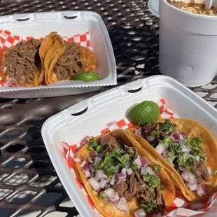 Quesabirria, birria ramen and tacos