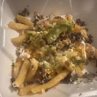 Soggy undercooked fries... looks sloppy. Employee said he did it on purpose