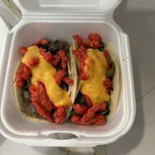 Hot Cheetos tacos
