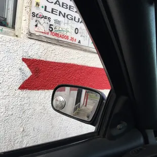 a side view mirror of a car