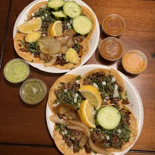 Tacos de asada, carnitas and el pastor