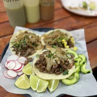 Tacos de tripa, campechano y pastor