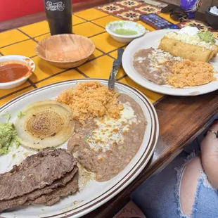 Carne Asada and Flautas Dinner