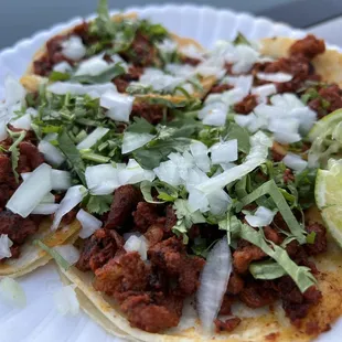 The chorizo tacos...beautifully herby and fragrant, and that fattiness lights up your cheeks