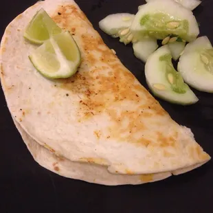 Cheese quesidilla!!! So good!!!