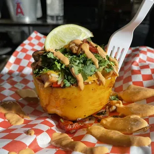 Keto friendly. Bell pepper with all fixings.