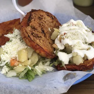 a plate of food on a table