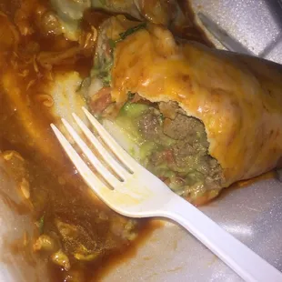Carne Assad Alvacado and salsa burrito 7$