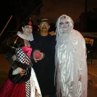 Great Holloween Block Party! Even the Queen of Hearts &amp; the Ghost like tacos.