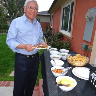 My Dad with the taco spread