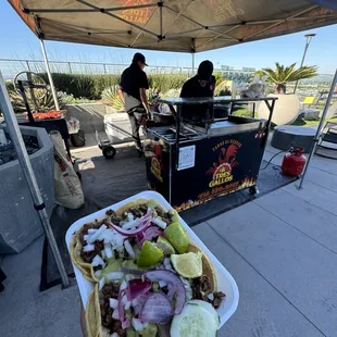 Private event setup and food