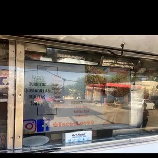 The sunlight didn't help. But that's the menu.