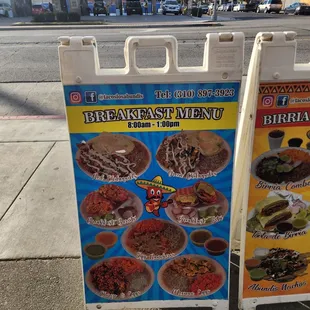 Breakfast menu as of 11-30-24