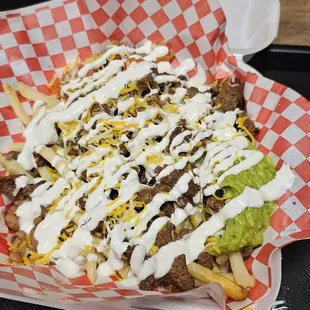 a close up of a taco on a tray