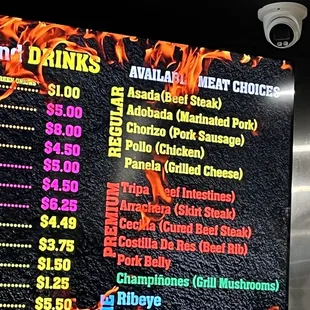 menu