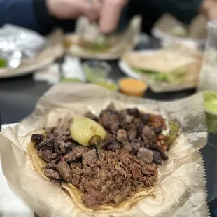 a taco on a table