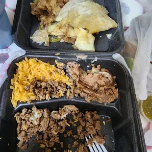 two trays of food