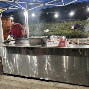 a man preparing food