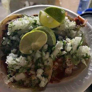 Tacos with tortillas made on the spot!