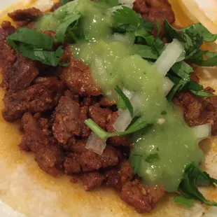 I know I said I wasn't gonna have tacos but I can't resist. I ordered one pastor and it was so yummy!