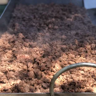 a pan of ground beef