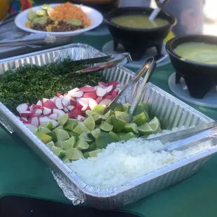 a variety of food items