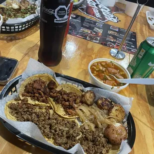 a table full of food