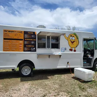 The truck is set up so we can ride up and order from horseback.