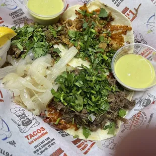 Street taco&apos;s with extra cilantro