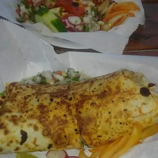 Excellent big burritos and quesadillas!  Friendly staff and very authentic flavor. Delicious ice cream shop attached.