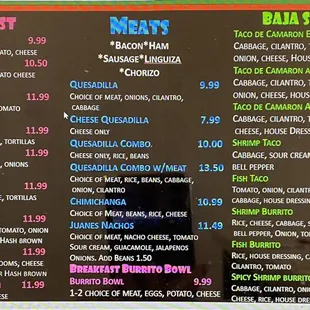 Breakfast &amp; Baja Sea Food