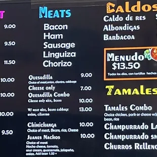 Updated menu 10/4/22